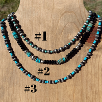 Turquoise/Black Onyx Navajo Pearls
