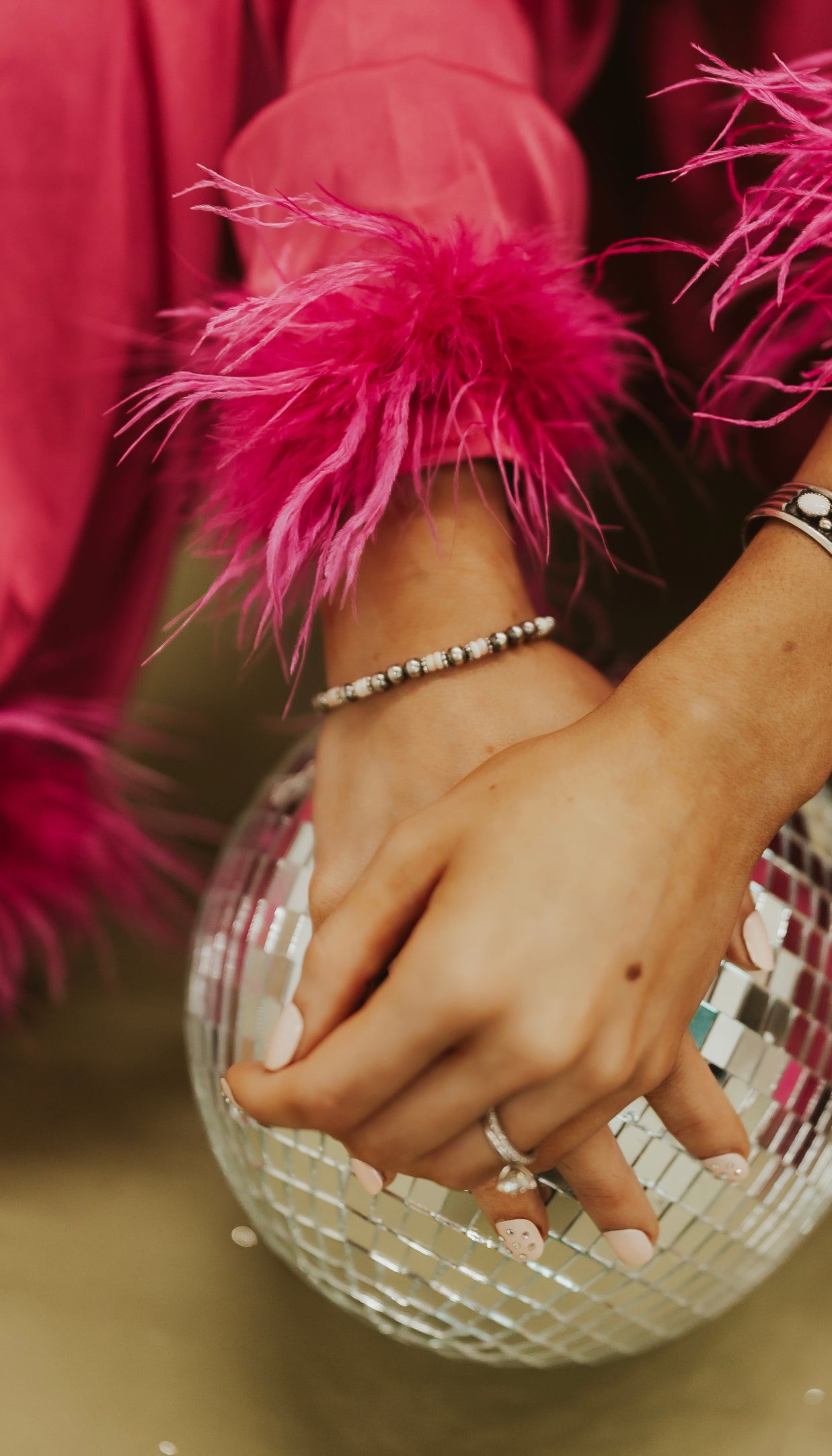 Pink conch + Navajo Pearl bracelet