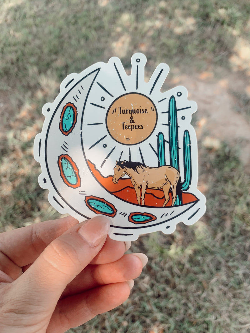 Turquoise & Teepees Sticker
