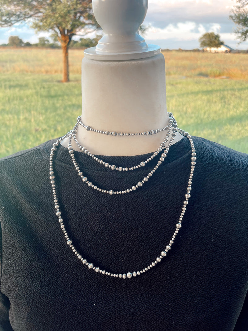 48” + 72” varying size Navajo Pearl Necklace